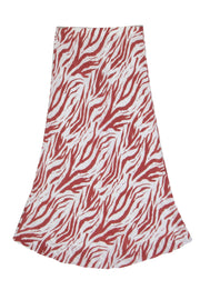 Current Boutique-Rails - White & Rust Zebra Print Midi Skirt Sz XS