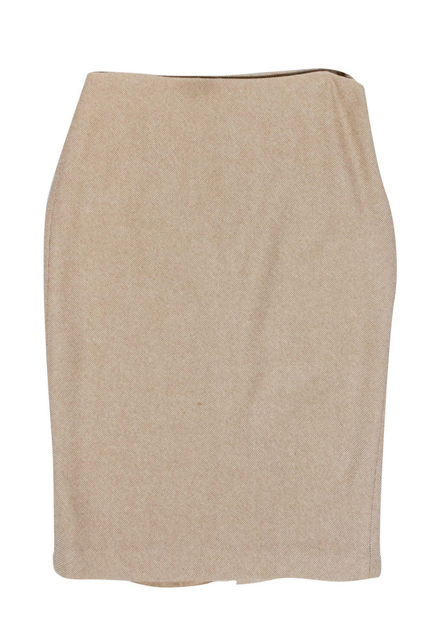 Current Boutique-Ralph Lauren - Beige Wool & Cashmere Pencil Skirt Sz 4