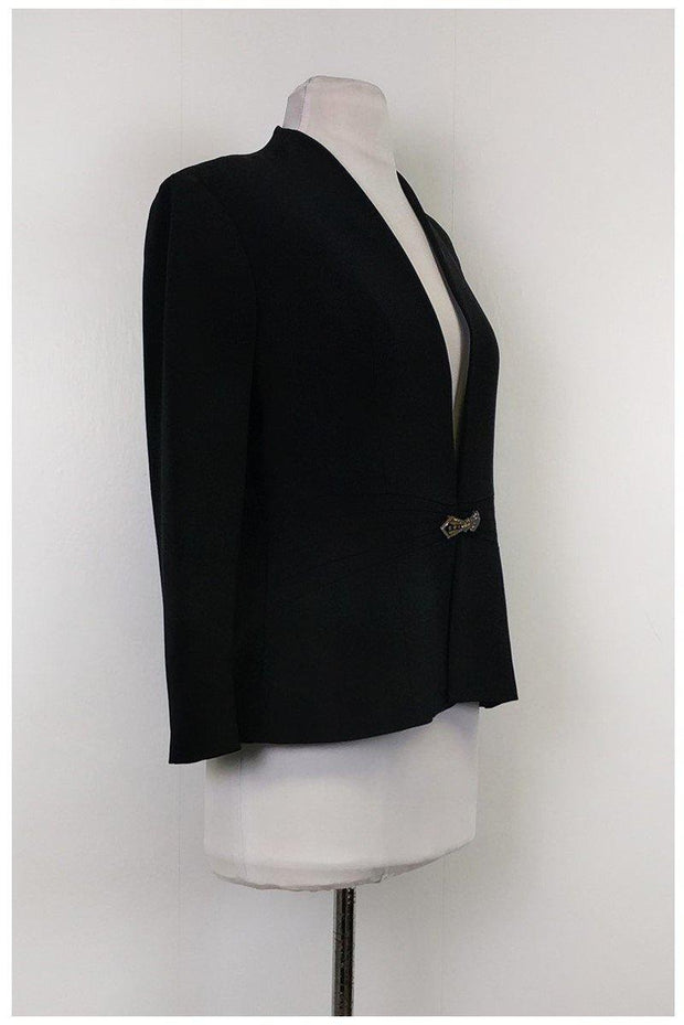 Current Boutique-Ralph Lauren - Black Blazer w/ Brooch Sz 8