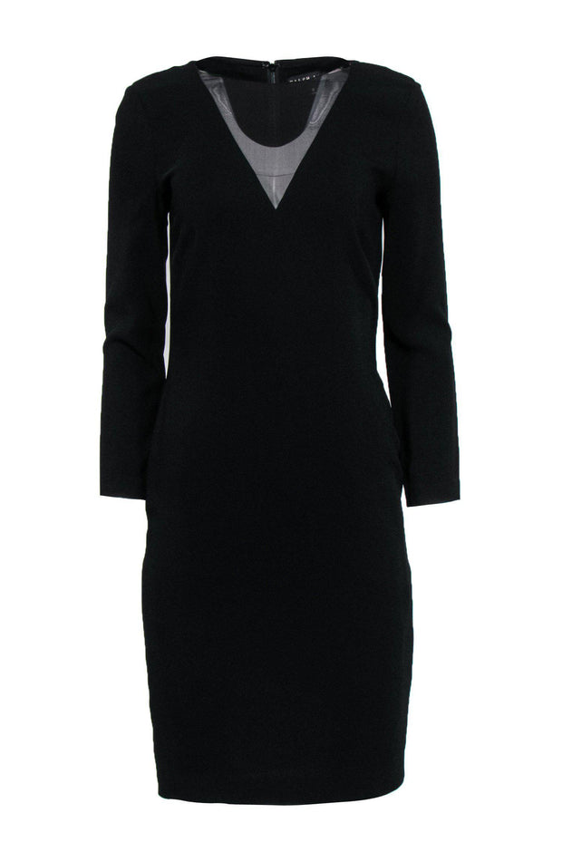 Current Boutique-Ralph Lauren - Black Long Sleeve Midi Dress w/ Sheer Paneling Sz 6