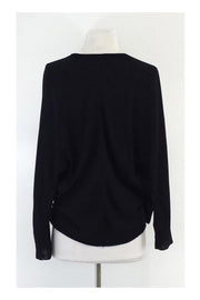 Current Boutique-Ralph Lauren - Black Silk Long Sleeve Wrap Top Sz 14