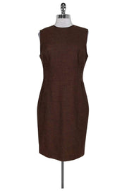 Current Boutique-Ralph Lauren - Brown Leather Trim Dress Sz 10