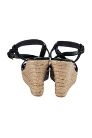 Current Boutique-Ralph Lauren Collection - Black Strappy Espadrilles Sz 11