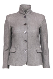 Current Boutique-Ralph Lauren - Light Gray Cashmere & Wool Metallic Jacket Sz 4