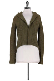 Current Boutique-Ralph Lauren - Olive Green Cable Knit Cardigan Sz S