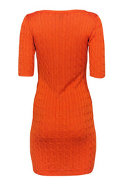 Current Boutique-Ralph Lauren - Orange Cable Knit Silk Dress Sz M