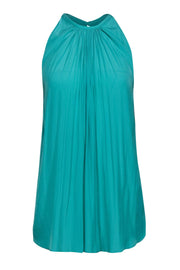 Current Boutique-Ramy Brook - Minty Teal Pleated Satin Tank Top Sz S