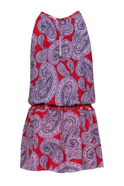 Current Boutique-Ramy Brook - Red & Pink Paisley Silk Drop Waist Dress Sz S