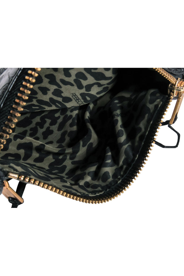 Current Boutique-Rebecca Minkoff - Black Embossed Crocodile Leather Crossbody Bag