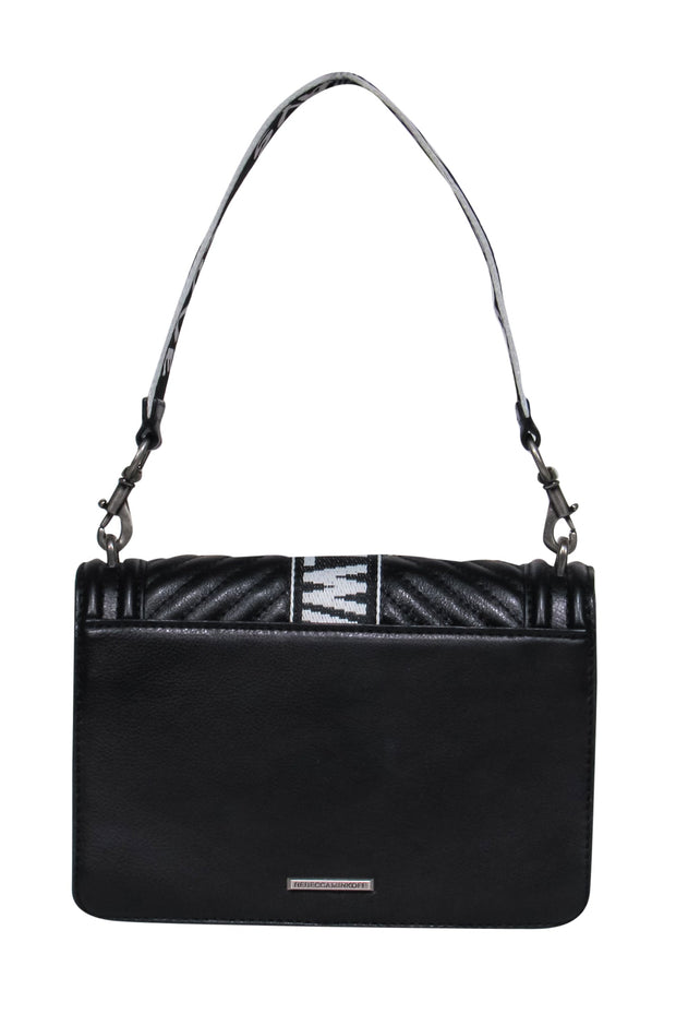 Current Boutique-Rebecca Minkoff - Black Leather Crossbody Bag w/ "Love Always" Script