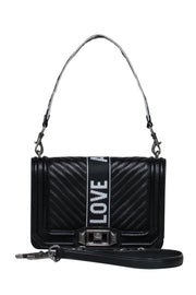 Current Boutique-Rebecca Minkoff - Black Leather Crossbody Bag w/ "Love Always" Script