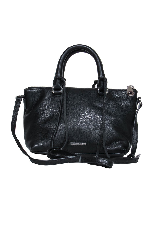 Current Boutique-Rebecca Minkoff - Black Leather Micro Moto Crossbody Purse