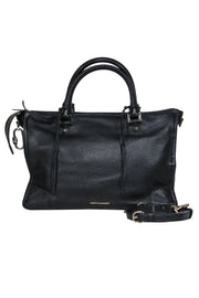 Current Boutique-Rebecca Minkoff - Black Pebbled Leather Convertible Satchel