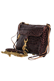 Current Boutique-Rebecca Minkoff - Brown Leather Crocodile Embossed Gold Chain "Mac" Crossbody