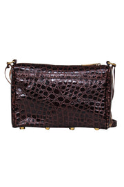 Current Boutique-Rebecca Minkoff - Brown Leather Crocodile Embossed Gold Chain "Mac" Crossbody