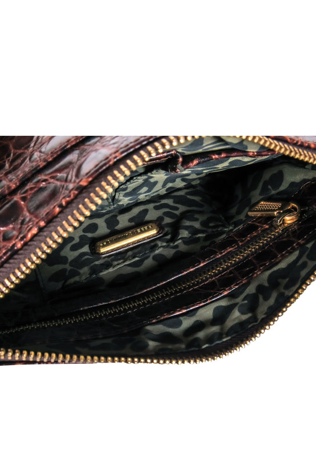 Current Boutique-Rebecca Minkoff - Brown Leather Crocodile Embossed Gold Chain "Mac" Crossbody