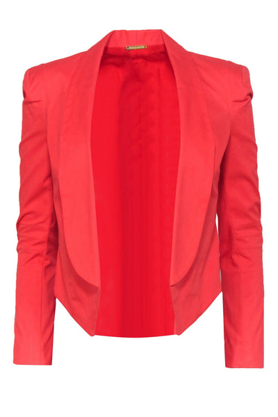 Current Boutique-Rebecca Minkoff - Coral Cropped Open-Front "Jimmy" Cotton Blazer Sz XS