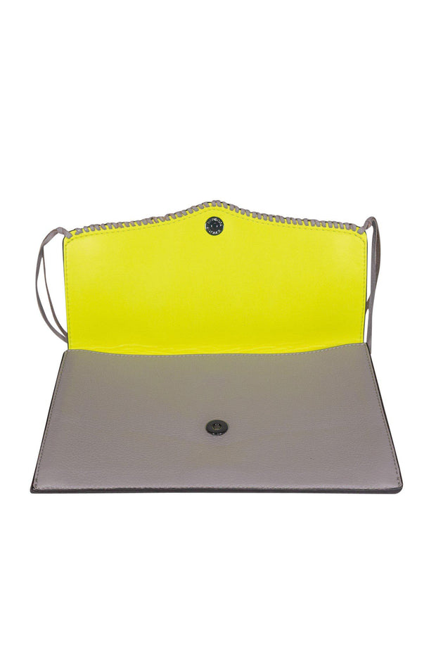 Current Boutique-Rebecca Minkoff - Gray Envelope Clutch w/ Lacing