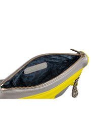 Current Boutique-Rebecca Minkoff - Gray & Yellow Leather Crossbody w/ Chain Strap