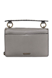 Current Boutique-Rebecca Minkoff - Grey Leather Fold Over Convertible Crossbody w/ Gold-Toned Studs