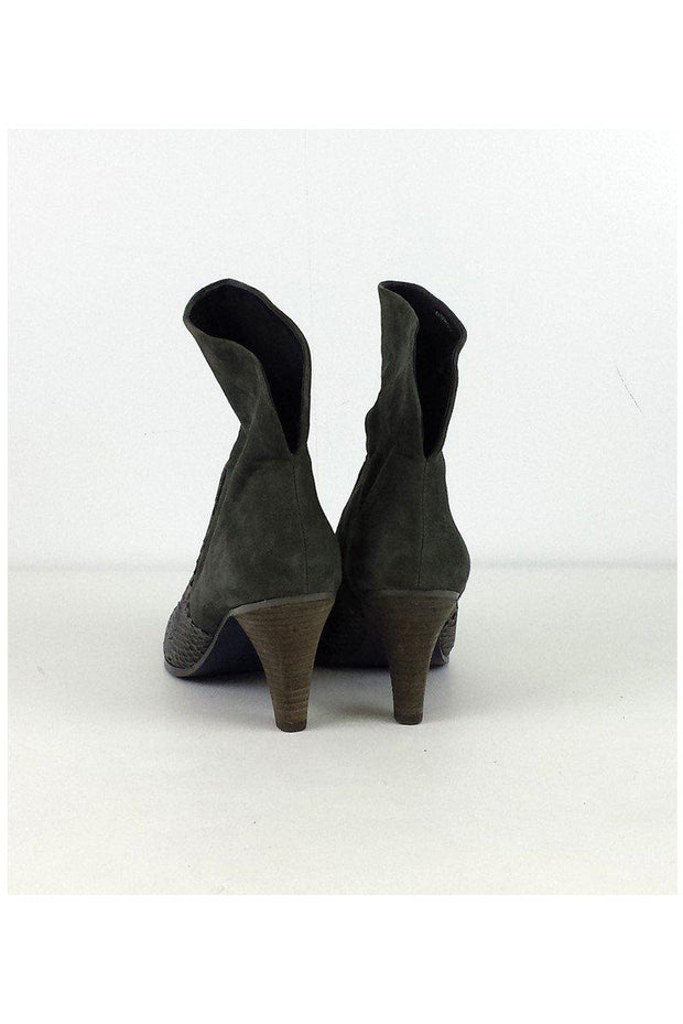 Current Boutique-Rebecca Minkoff - Grey Snakeskin Suede Booties Sz 8.5