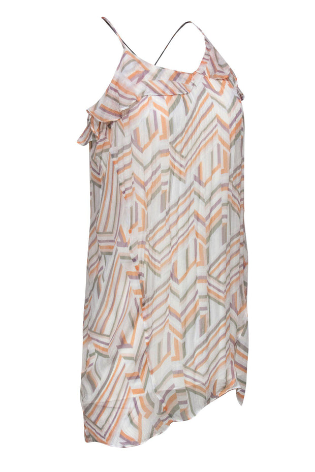 Current Boutique-Rebecca Minkoff - Ivory & Multicolored Geometric Print Sleeveless Shift Dress Sz XS