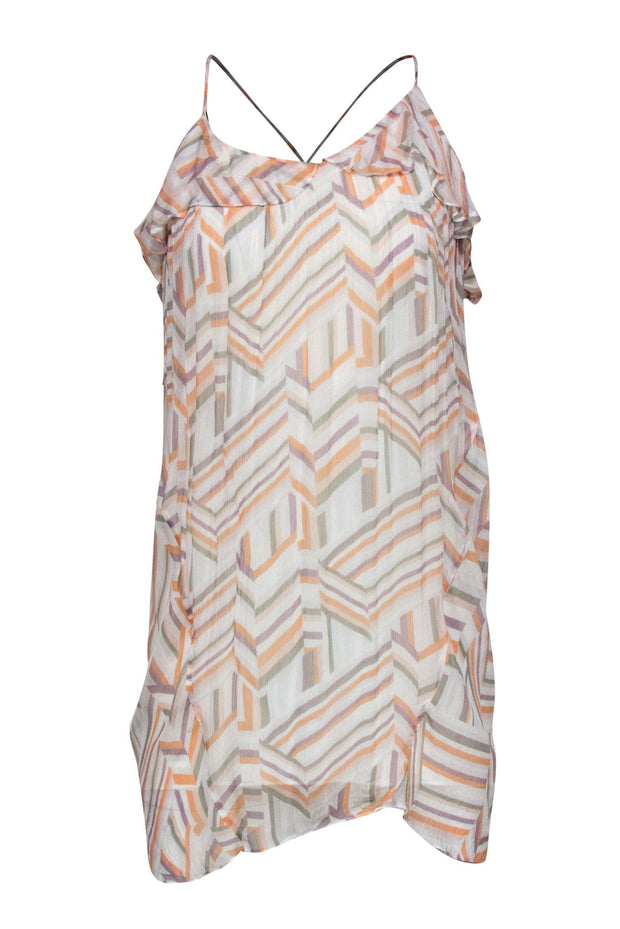 Current Boutique-Rebecca Minkoff - Ivory & Multicolored Geometric Print Sleeveless Shift Dress Sz XS