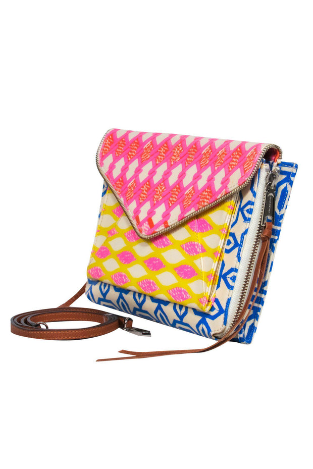 Current Boutique-Rebecca Minkoff - Multicolored Multi-Print Leather Fold-Over Crossbody