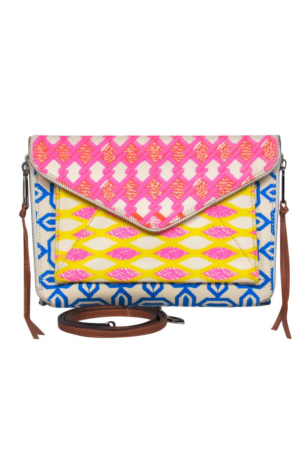 Current Boutique-Rebecca Minkoff - Multicolored Multi-Print Leather Fold-Over Crossbody