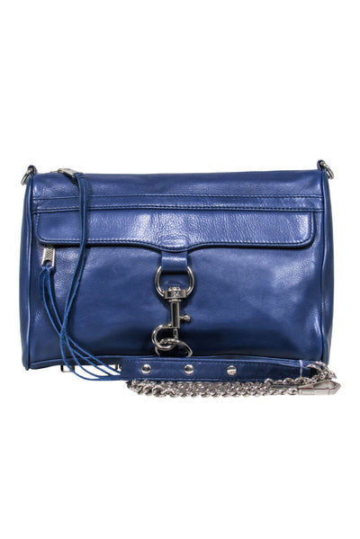 Current Boutique-Rebecca Minkoff - Navy Leather Large Crossbody Bag w/ Clasp