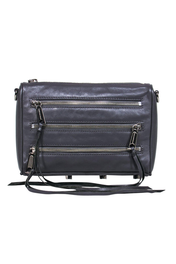 Current Boutique-Rebecca Minkoff - Slate Gray Leather Zippered Crossbody