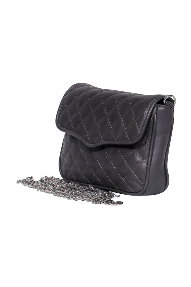 Current Boutique-Rebecca Minkoff - Small Dark Grey Quilted Convertible Crossbody Bag