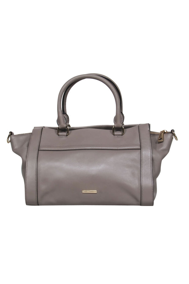 Current Boutique-Rebecca Minkoff - Taupe Leather Zipper Top Satchel