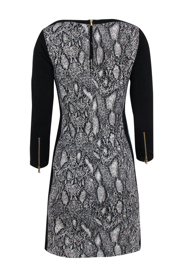 Current Boutique-Rebecca Taylor - Beige & Black Snakeskin Print Bodycon Dress Sz 4