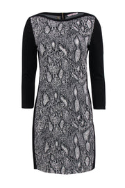 Current Boutique-Rebecca Taylor - Beige & Black Snakeskin Print Bodycon Dress Sz 4