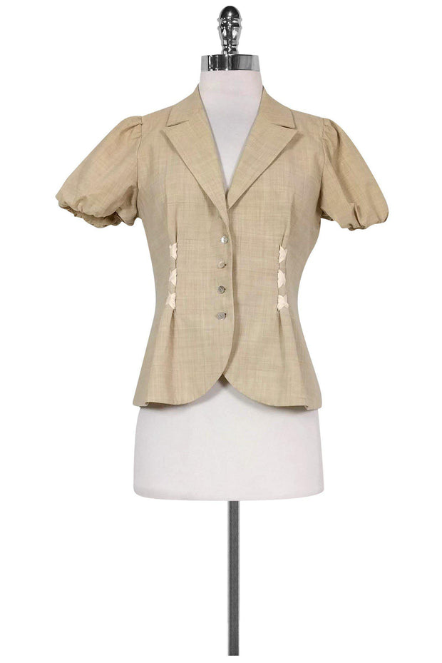 Current Boutique-Rebecca Taylor - Beige Short Sleeve Blazer Sz 6