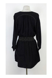 Current Boutique-Rebecca Taylor - Black Floral Print Silk Dress Sz 6