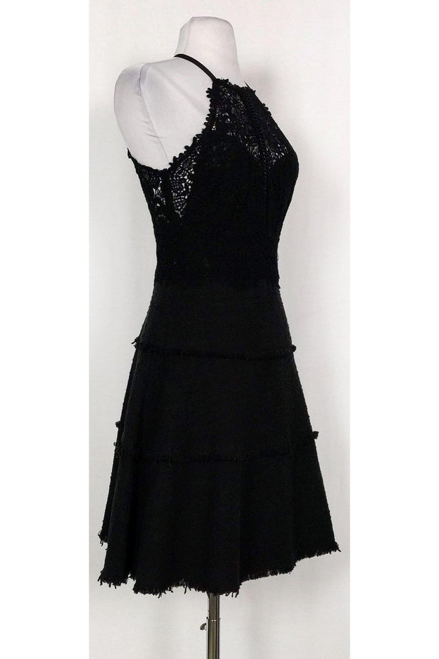 Current Boutique-Rebecca Taylor - Black Lace & Tweed Dress Sz 2