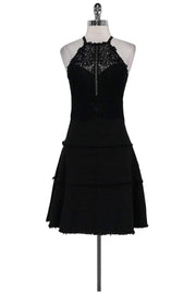 Current Boutique-Rebecca Taylor - Black Lace & Tweed Dress Sz 2