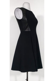 Current Boutique-Rebecca Taylor - Black Leather Trim Flared Dress Sz 0