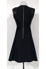 Current Boutique-Rebecca Taylor - Black Leather Trim Flared Dress Sz 0