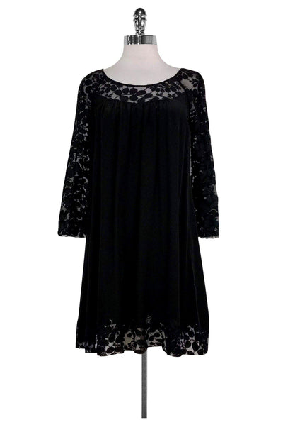 Current Boutique-Rebecca Taylor - Black Silk Lace Dress Sz 6