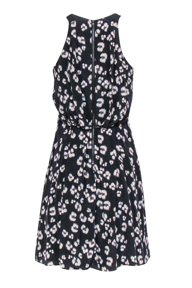 Current Boutique-Rebecca Taylor - Black & White Print Fit & Flare Silk Dress Sz 2