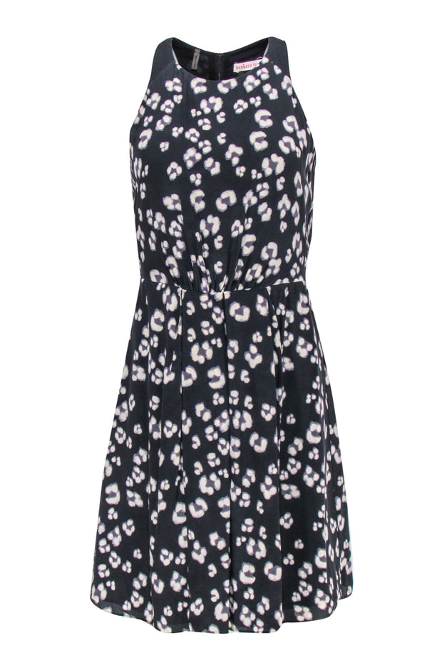 Current Boutique-Rebecca Taylor - Black & White Print Fit & Flare Silk Dress Sz 2