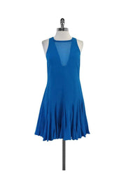 Current Boutique-Rebecca Taylor - Blue Sleeveless Flared Dress Sz 2