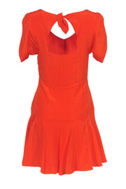 Current Boutique-Rebecca Taylor - Bright Orange Short Sleeve Skater Silk Dress Sz 4