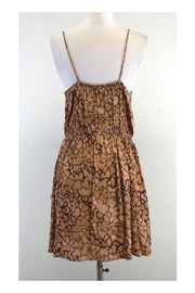 Current Boutique-Rebecca Taylor - Brown & Tan Spaghetti Strap Dress Sz 12