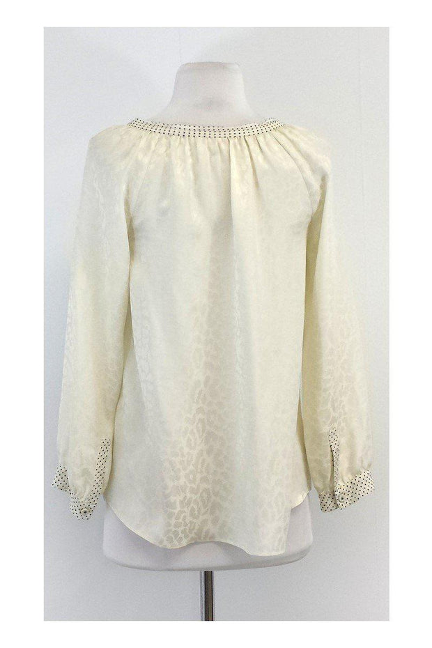 Current Boutique-Rebecca Taylor - Cream Leopard Print Silk Blouse Sz 4