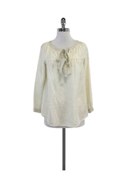 Current Boutique-Rebecca Taylor - Cream Leopard Print Silk Blouse Sz 4