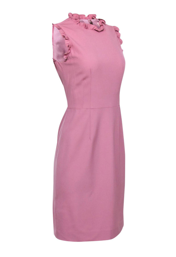 Current Boutique-Rebecca Taylor - Dusty Rose Ruffle Sheath Dress Sz 8